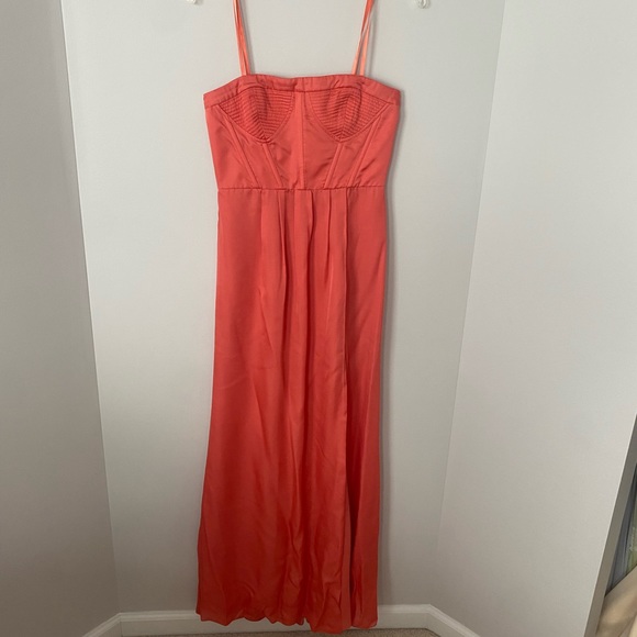BCBG coral floor length strapless dress - Size 4 - Picture 1 of 3